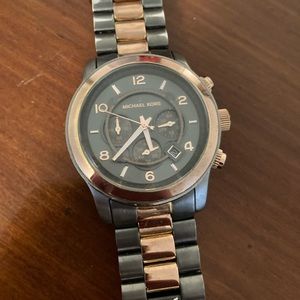 Michael kors oversized silver gold silver watch